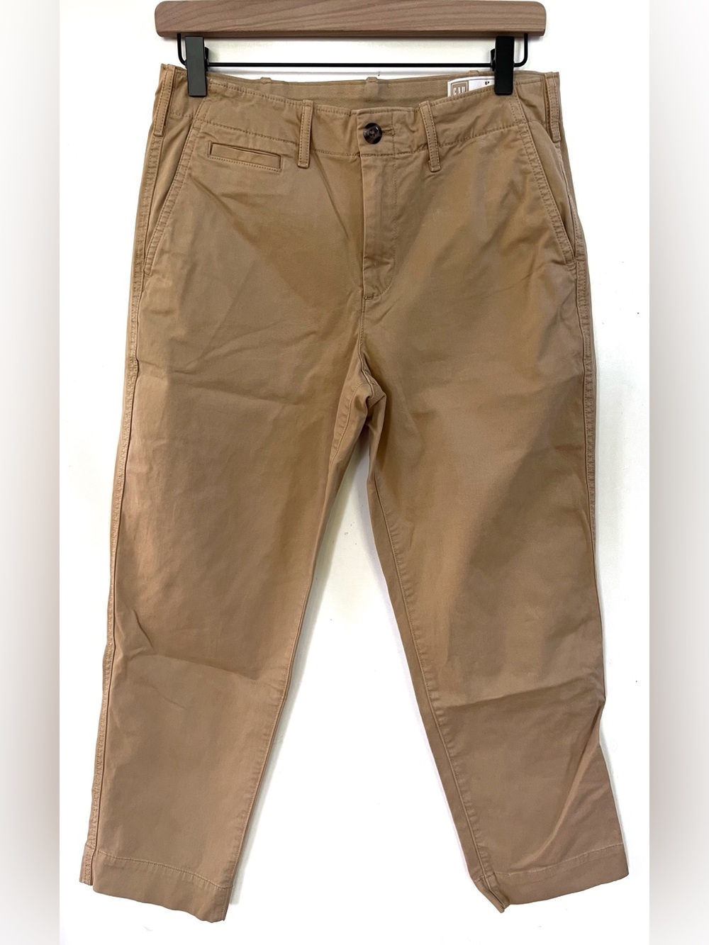 GAP Khakis Straight Leg Pants Women’s 6 Petite Tan Chino Stretch Casual